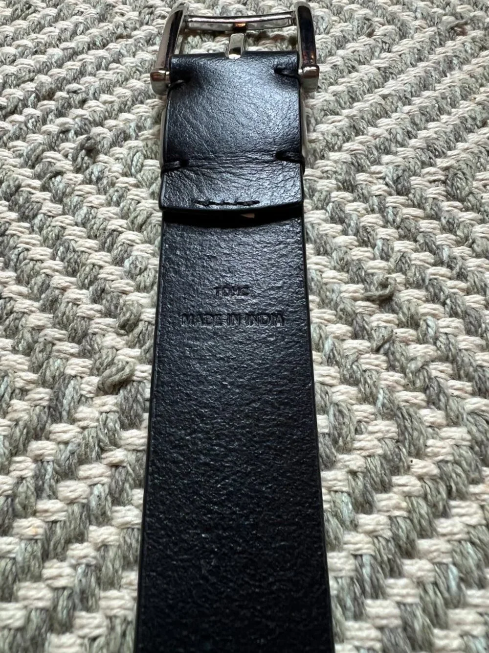 Cole Haan‎ Men's Black Genuine Leather Belt 40/100 Silver Keeper Buckle Dress